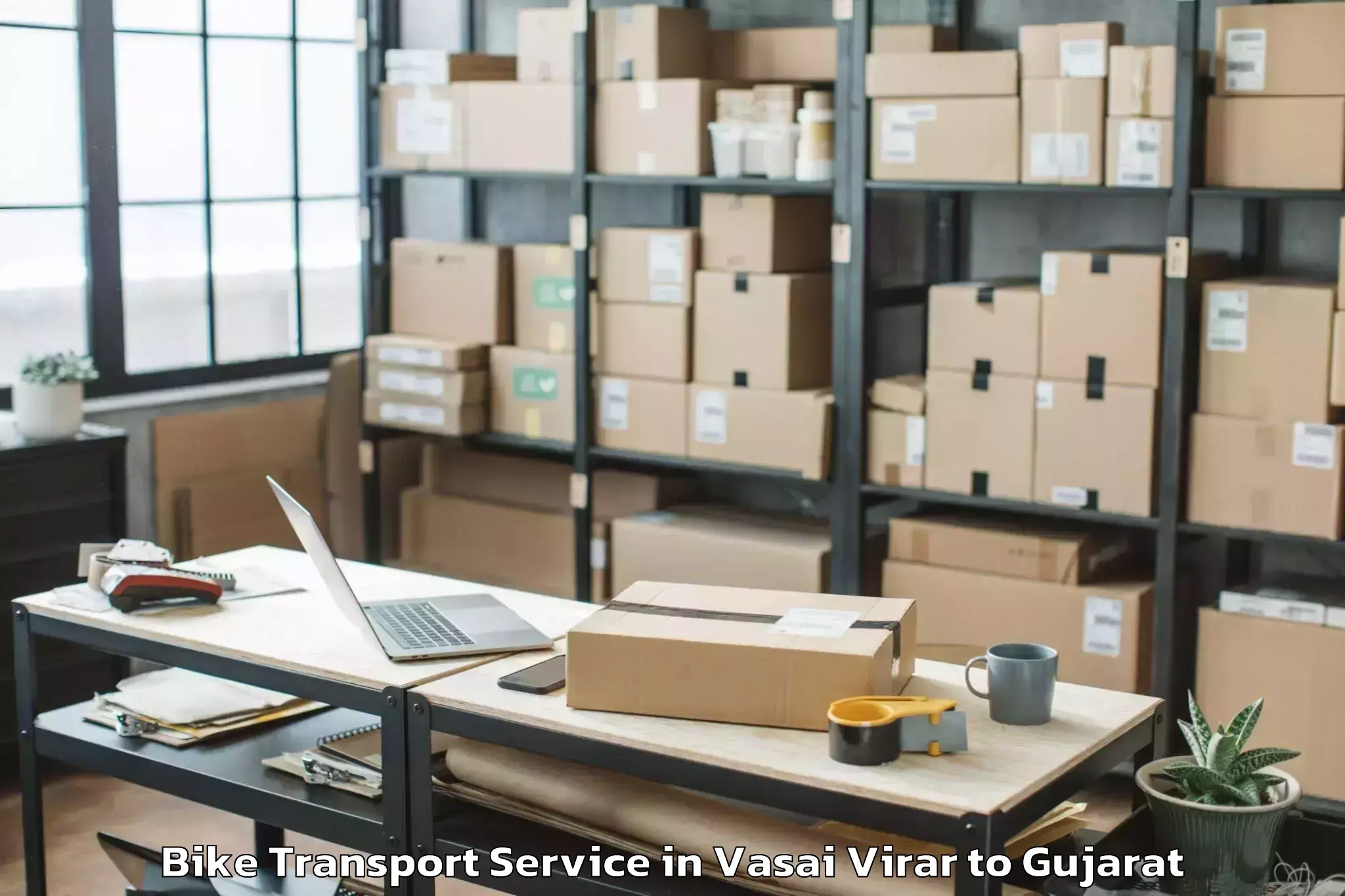 Book Your Vasai Virar to Swarnim Gujarat Sports Univers Bike Transport Today